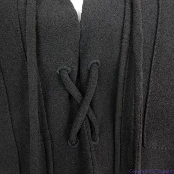 Ann Taylor black lace-up front long sleeves dress, size 6 - Picture 8 of 16